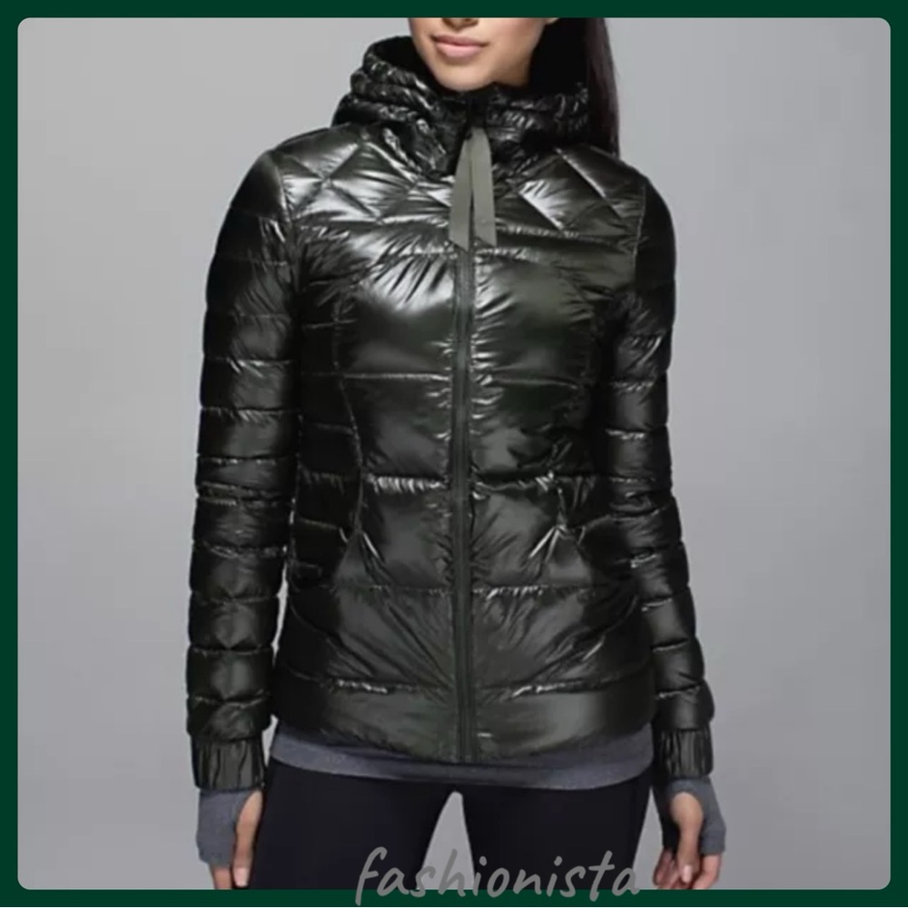 RARE Lululemon Fluffin Awesome Goose Down Green Puffer Sz.8
